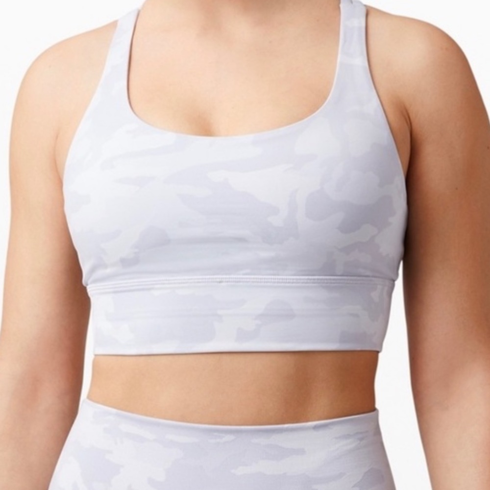 Lululemon White/ grey camo bra and legging set- XXS